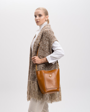 Gianni Chiarini Коричневая кожаная сумка бекет-бег Rubina BS11616PRCK