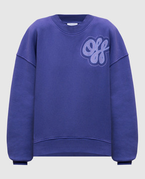 Off-White Фіолетовий світшот з принтом логотипа OWBA075S25FLE003