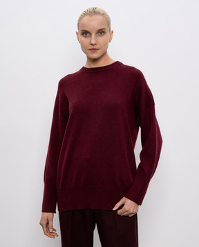 Brunello Cucinelli Бордовий джемпер з кашеміру з ланцюжком моніль M12707300P
