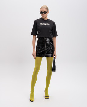 Off-White Черная футболка с принтом логотипа OWAA124S25JER002
