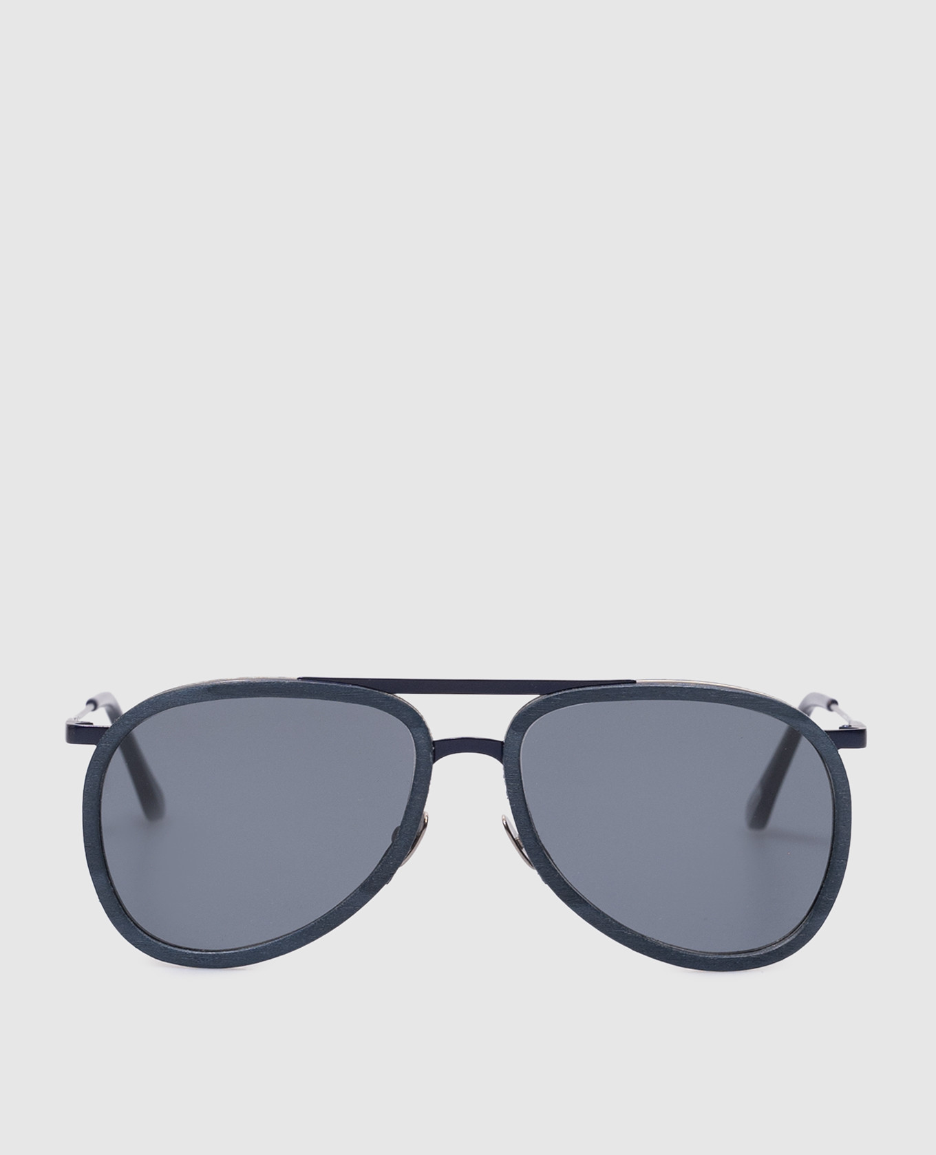 Blue WOOD aviator sunglasses with logo