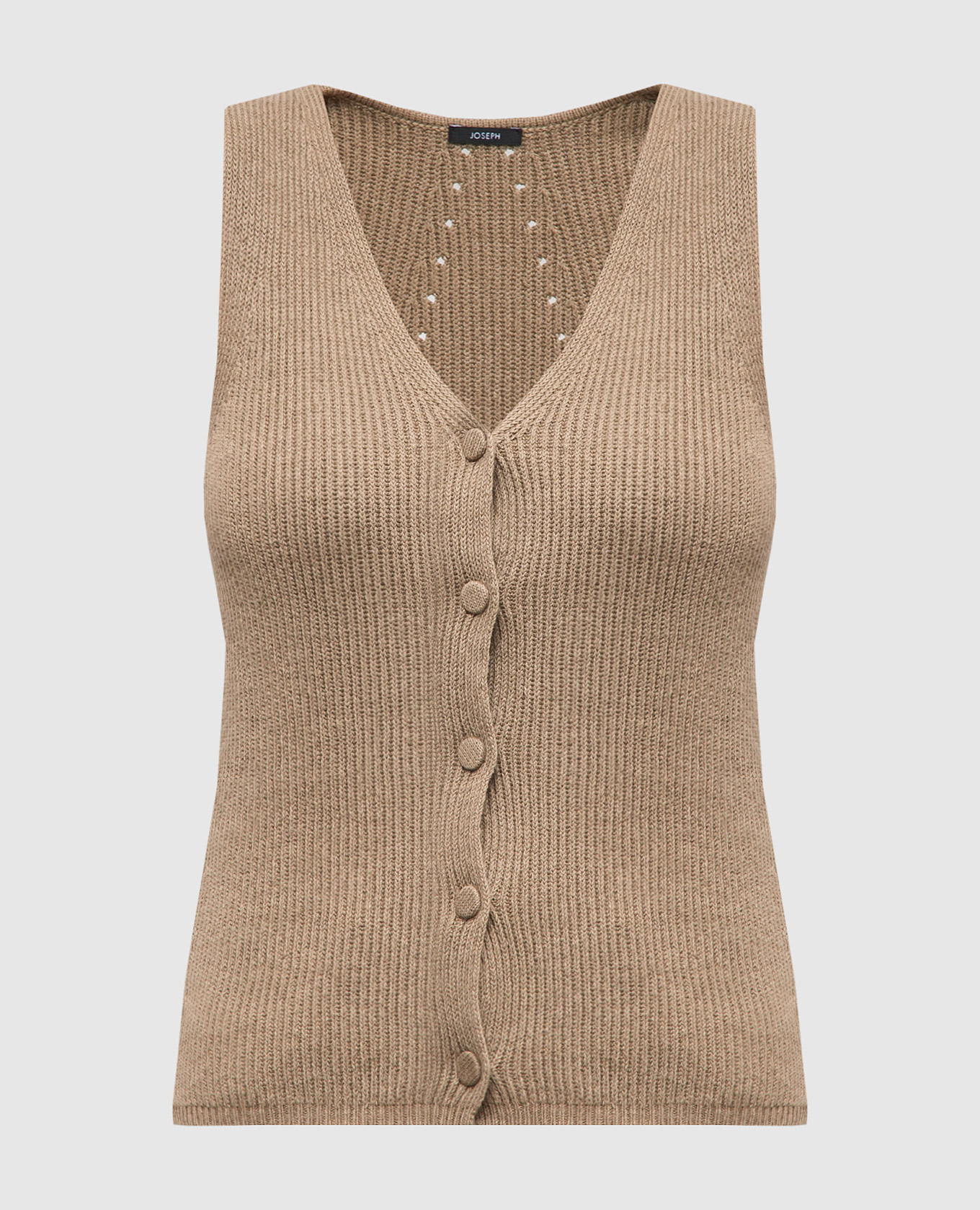 Brown vest with linen