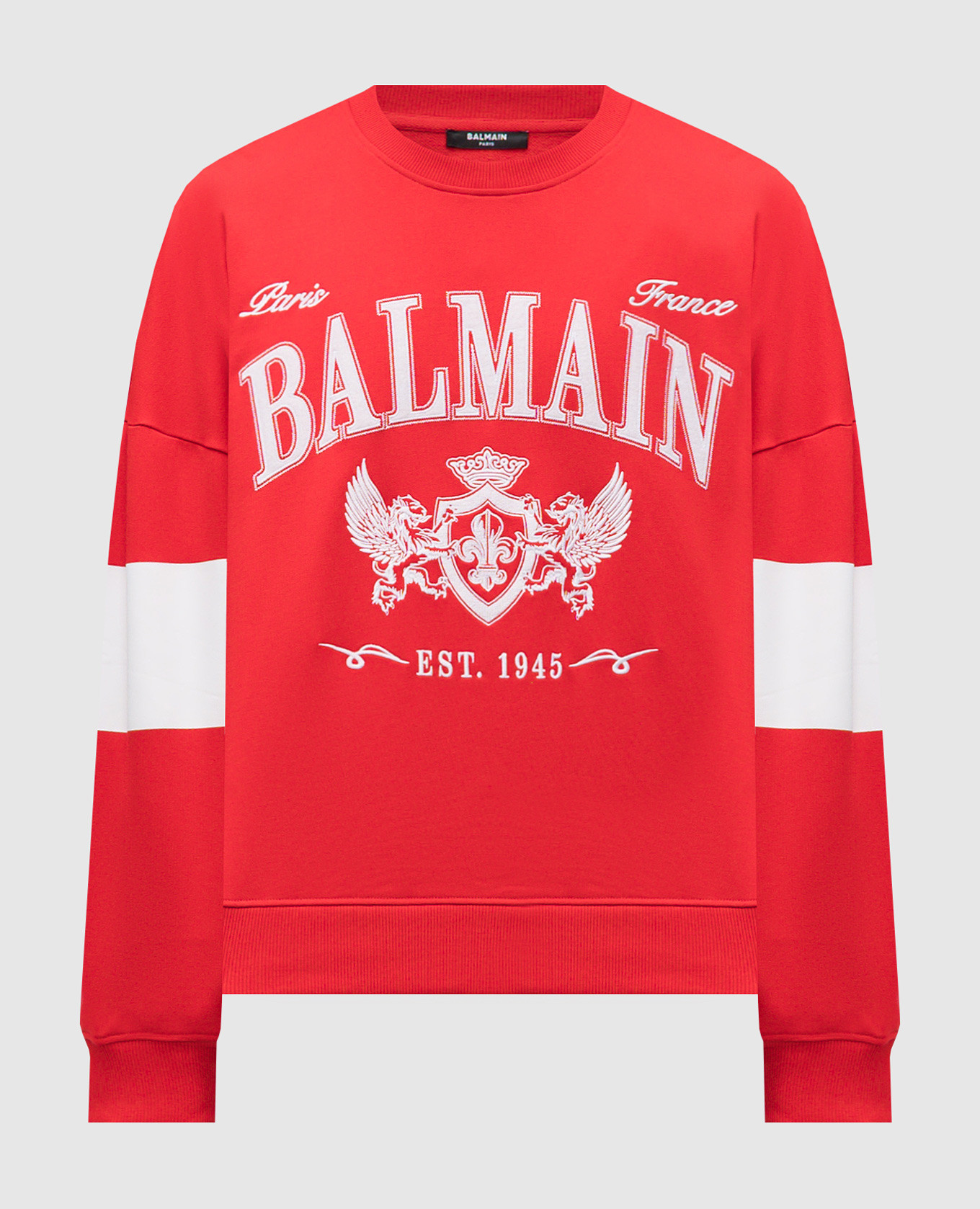 

Красный свитшот с вышивкой Balmain College, Свитшоты