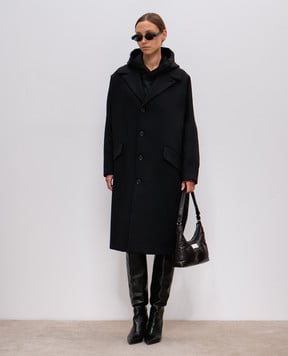 Maison Margiela MM6 Чорне пальто з вовною S52AA0178M35154