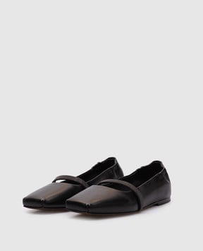 Brunello Cucinelli Черные кожаные балетки с цепочкой мониль MZORC2807