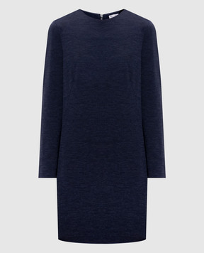 Brunello Cucinelli Синее платье миди из шерсти MR905A45D1