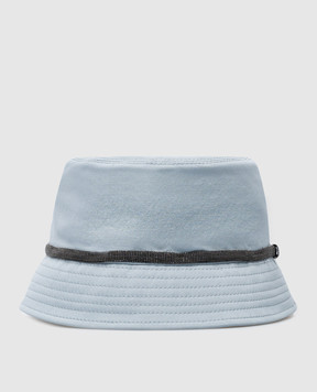 Brunello Cucinelli Блакитний капелюх з ланцюжком моніль з еколатуні MCAP90072