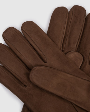 Sermoneta Gloves Коричневі замшеві рукавички 3052BT