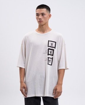 Ann Demeulemeester Белая футболка Dieter с принтом B0013221FA637