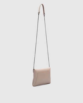 Brunello Cucinelli Бежевый кожаный клатч с логотипом MWEID2722