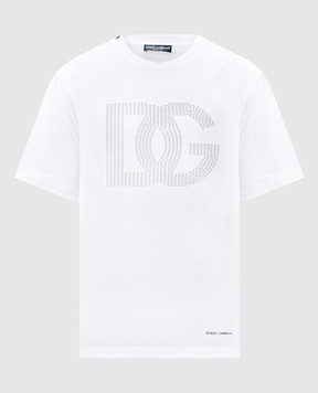 Dolce&Gabbana Белая футболка с принтом логотип монограммы G8PN9TG7O4O