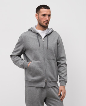 Brunello Cucinelli Серая меланжевая спортивная куртка MM8319069G