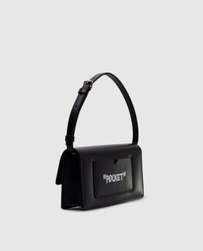 Off-White Черная кожаная сумка Jitney 1.0 OWNN172C99LEA002