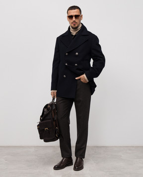 Brunello Cucinelli Коричнева сорочка з вовни M038P0720