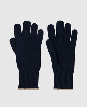 Brunello Cucinelli Синие перчатки из кашемира M2293118