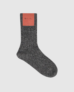 Loro Piana Сірі шкарпетки Treccia з кашеміру FAP1851