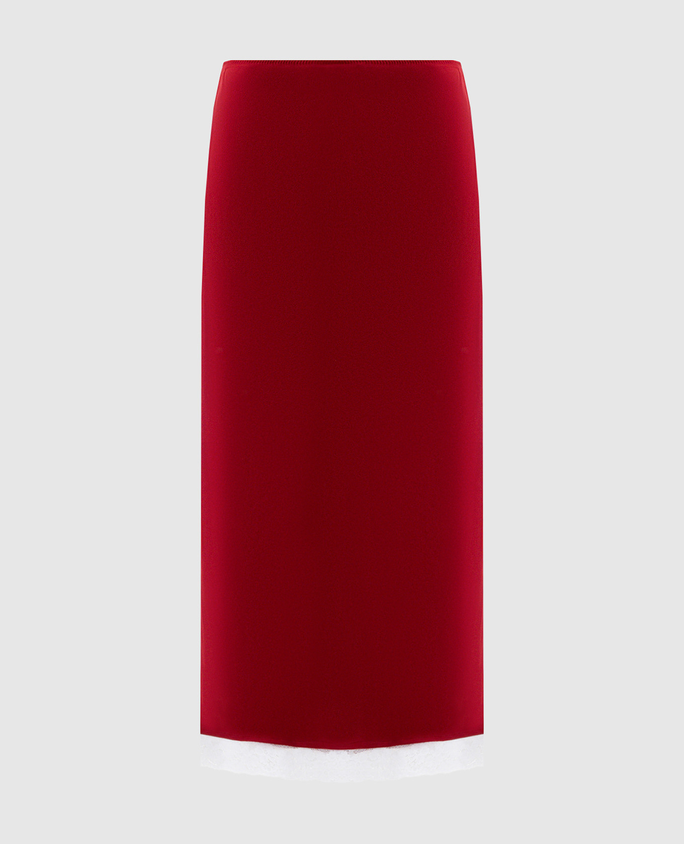 

Красная юбка с кружевом, Красный, Юбки прямые