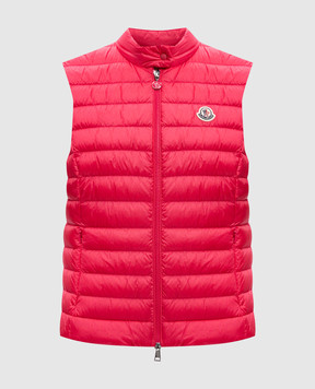Moncler Розовый стеганый пуховый жилет с нашивкой логотипа K10931A00067597YF