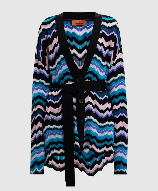 Missoni - Синий кардиган с шерстью в узоре DS24WM02BK036W купить в