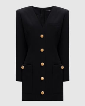 Balmain Чорна муня міні з вовни DF0R9226WC09