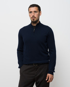 Canali Синий джемпер из шерсти MK02353C1156