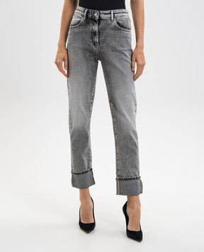 Twinset Серые джинсы с отворотами 252AP2430