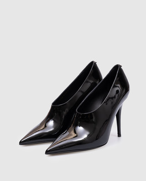 Valentino Чорні шкіряні лаковані туфлі з логотипом VLogo Signature 5W0S0KT0VNE