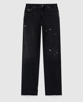 Maison Margiela MM6 Чорні джинси з ефектом потертості SH0LA0027M30011