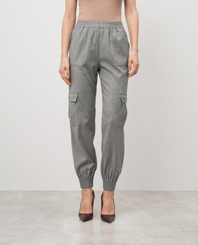 Ermanno Scervino Серые джогеры-карго с шерстью с кружевом D454P304JWR