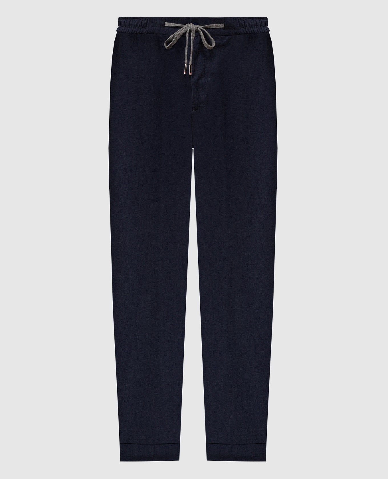 CARACCIOLO blue trousers made of wool and silk