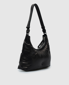Maison Margiela Черная кожаная сумка с патчем логотипа. SB3WG0024P4300