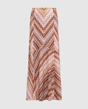 Missoni Коричнева спідниця максі в брендовий візерунок з люрексом DS25SH0FBR00ZV