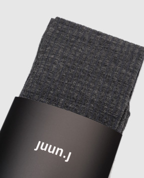 Juun.j Сірі шкарпетки з вовною з вишивкою логотипа JW51KTW023