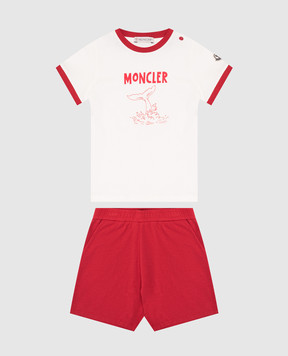 Moncler ENFANT Дитячий червоний костюм з принтом логотипа K19518M0000889AUM