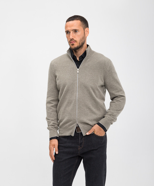 Brunello Cucinelli Серый кардиган из кашемира M2200106 изображение 3