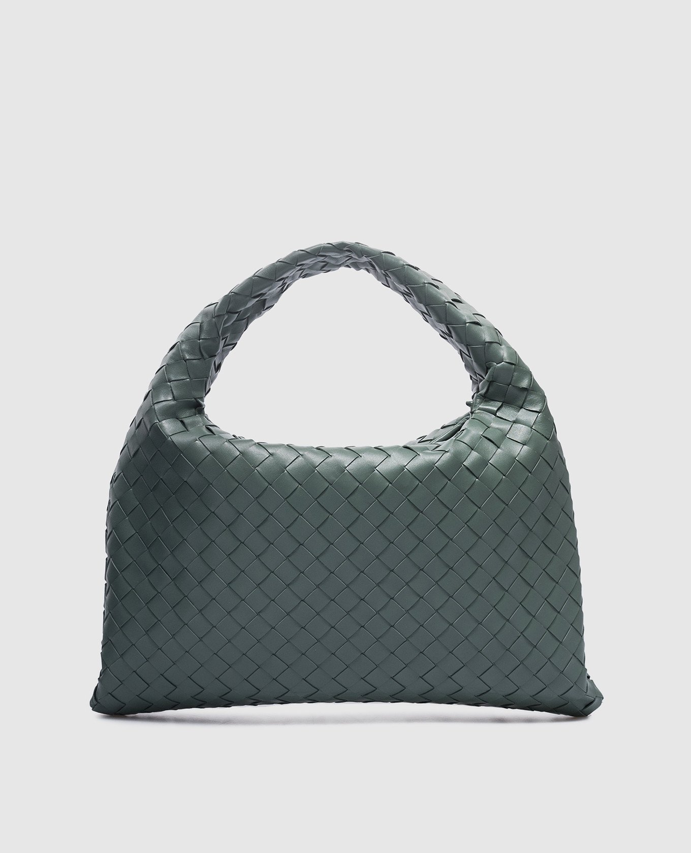 Зеленая кожаная сумка Hop с плетением