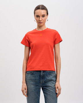 Alexander McQueen Червона футболка з вишивкою Skull 819193QLAEH
