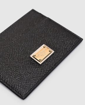 Dolce&Gabbana Черный кожаный картхолдер с логотипом BI0330A1001