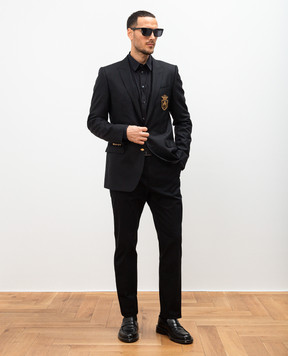 Dolce&Gabbana Чорні штани з логотипом GP0K3TFUFL3
