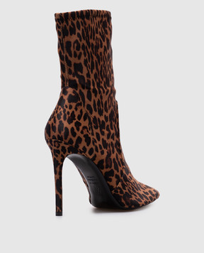 Stuart Weitzman Коричневые ботильоны POWER в анималистичный принт SL697