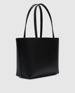 Dolce&Gabbana Черная кожаная сумка-тоут с фактурным логотипом DG BB7337AW576