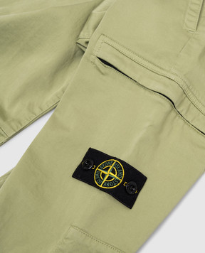 Stone Island Детские зеленые брюки с патчем логотипа 81163101214
