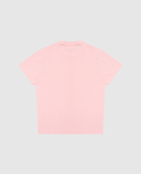 Off-White Детская розовая футболка с принтом логотипа OGAA001S25JER001
