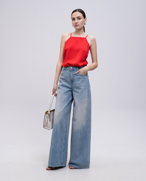 Twinset Синие джинсы с эффектом потертости 251TT2260