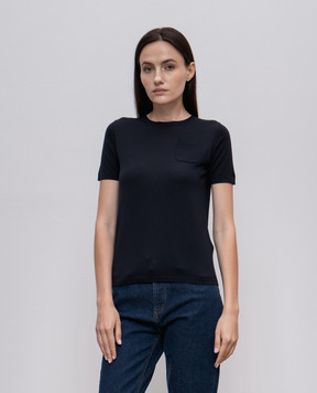 Max Mara Синя футболка EGIDIO з вовни EGIDIO