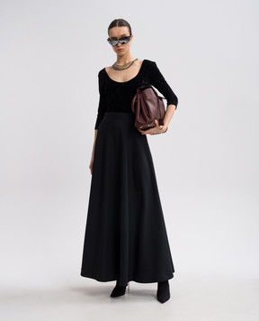 Balenciaga Черная юбка миди с шерстью 817638TKT28