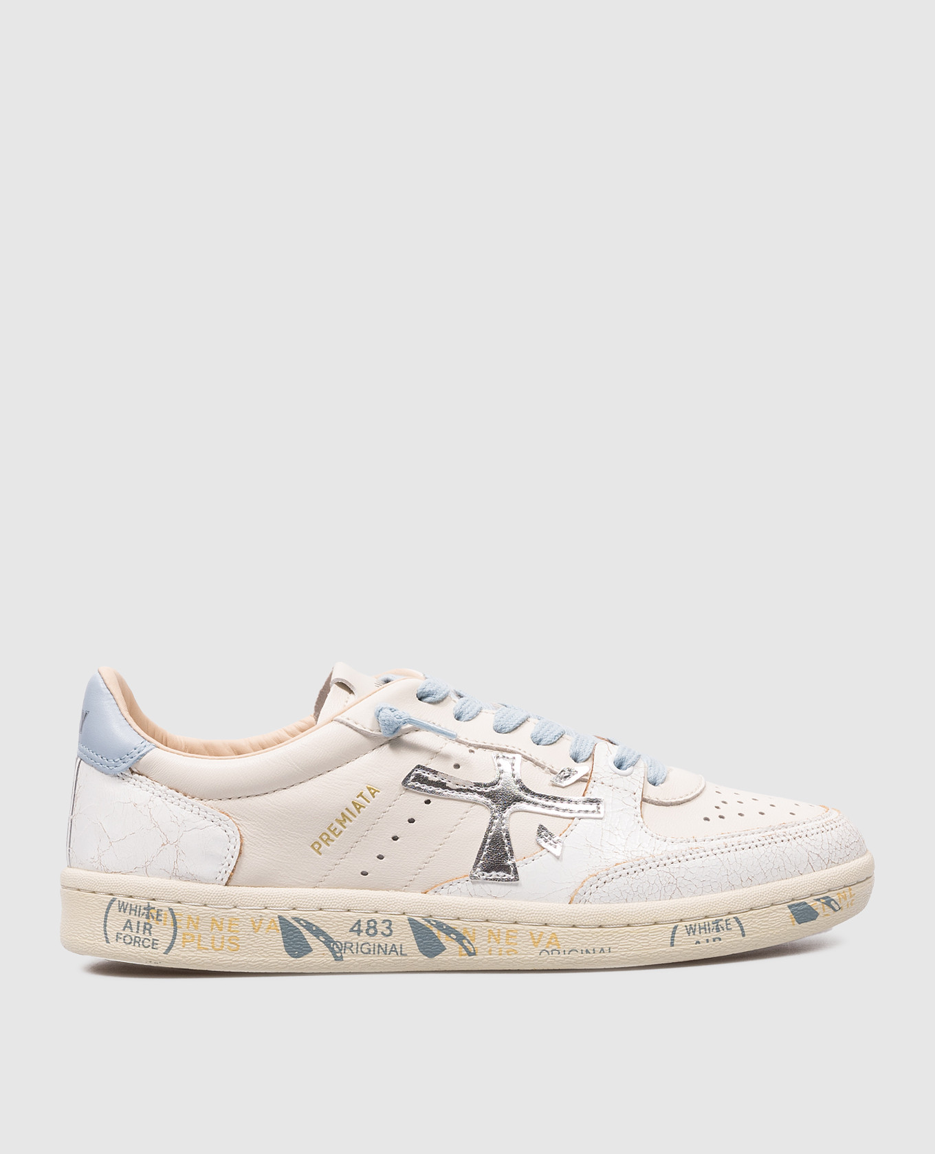 CLAYD beige leather sneakers with logo