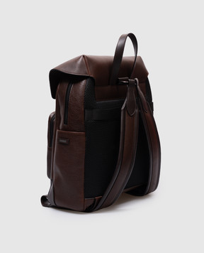 Peserico Коричневый кожаный рюкзак с логотипом R78022C0CC475