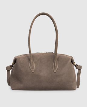 YUZEFI Серая замшевая сумка-тоут BRIOCHE BRIOCHEDUFFLESUEDE