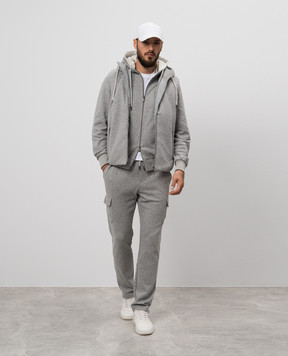 CAPOBIANCO Серая меланжевая спортивная куртка с логотипом 17M415DF004656GREY